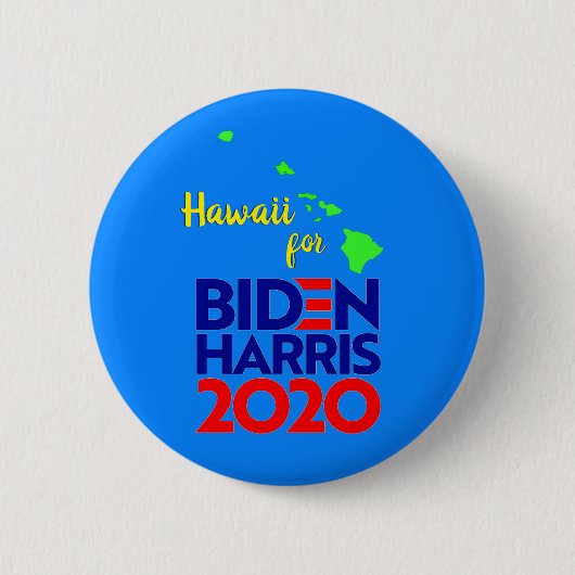 Hawaii für Biden Harris 2020 Button (Vorderseite)