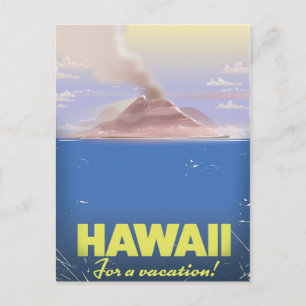 Hawaii für einen Urlaub! Vintage Reiseplakat Postkarte