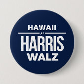 Hawaii für Harris Walz Button (Vorderseite)