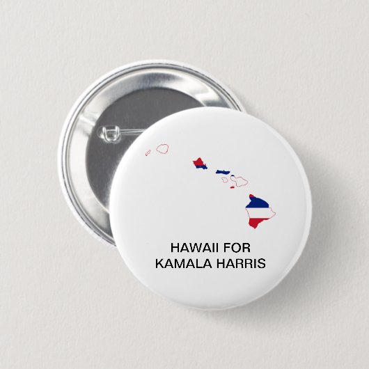 HAWAII für Kamala Harris 2024 Button (Vorne & Hinten)
