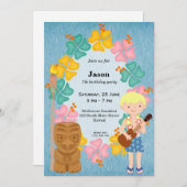 Hawaii-Geburtstagsjunge Einladung (Vorne/Hinten)