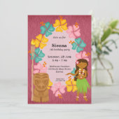 Hawaii-Geburtstagsmädchen Einladung (Stehend Vorderseite)