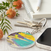 Hawaii Gemälde farbenfrohe Sommer Badeurlaub Gesch Schlüsselanhänger (Vorderseite rechts)