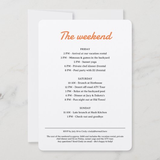 Hawaii Getting Maui'd Island Wedding Bachelorette Einladung (Rückseite)