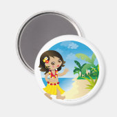 Hawaii Girl Magnet (Vorderseite/Rückseite)