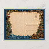 Hawaii Gone Fishing Blauer Marlin Postkarte (Rückseite)