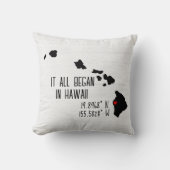 Hawaii GPS-Koordinaten mit Herz Kissen (Vorderseite)