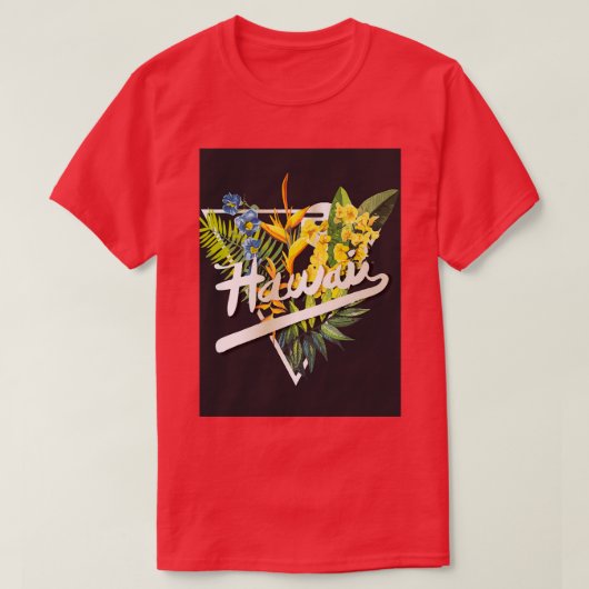 Hawaii Grafik-Slogan mit tropischer Blume T-Shirt (Design vorne)