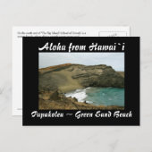 Hawaii Green Sand Beach Postkarte (Vorne/Hinten)