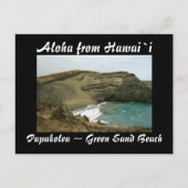 Hawaii Green Sand Beach Postkarte (Vorderseite)