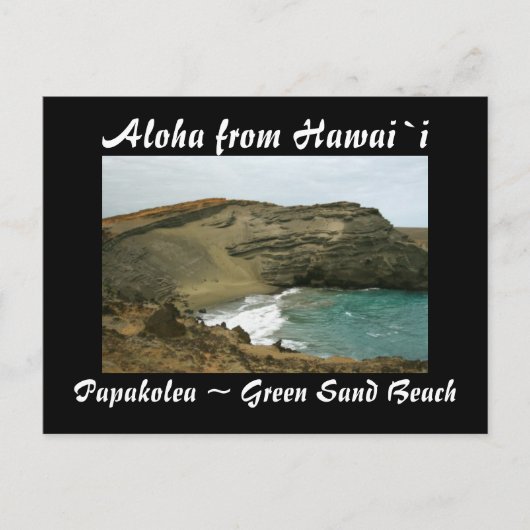 Hawaii Green Sand Beach Postkarte (Vorderseite)