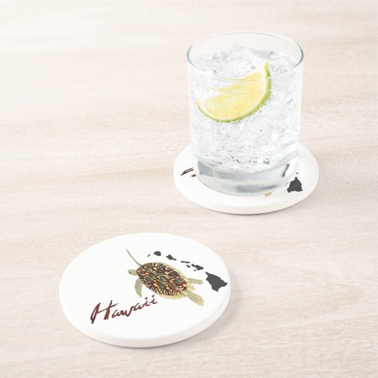 Hawaii Green Sea Turtle Getränkeuntersetzer (Seite)