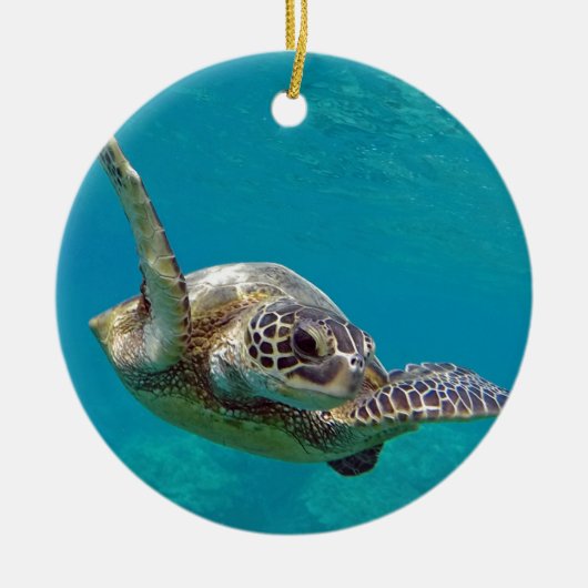 Hawaii Green Sea Turtle - Honu Keramik Ornament (Vorne)