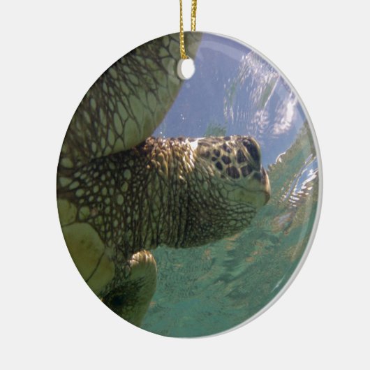 Hawaii Green Sea Turtle Keramik Ornament (Links)