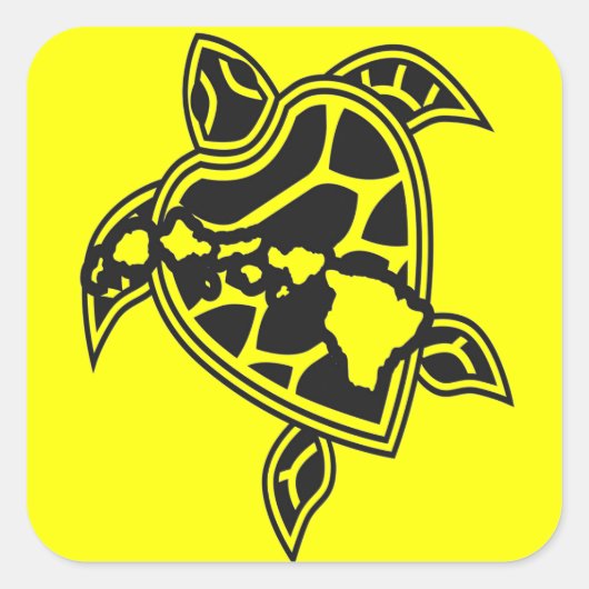 Hawaii Green Sea Turtle Quadratischer Aufkleber (Vorderseite)