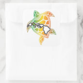 Hawaii Green Sea Turtle Quadratischer Aufkleber (Tasche)