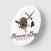 Hawaii Green Sea Turtle Runde Wanduhr (Winkel)