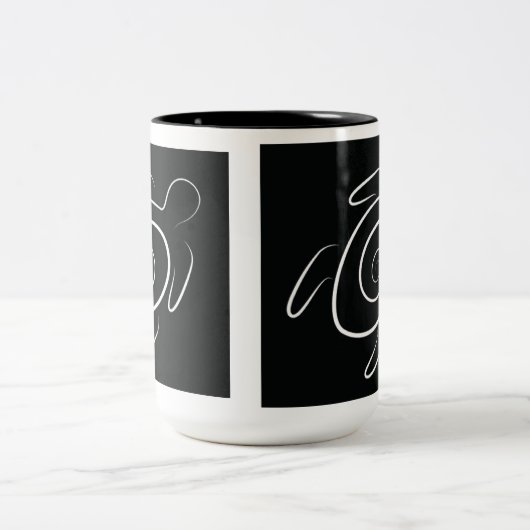 Hawaii Green Sea Turtle Zweifarbige Tasse (Mittel)