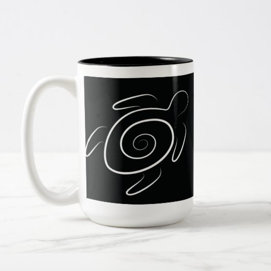 Hawaii Green Sea Turtle Zweifarbige Tasse (Links)