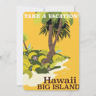 Hawaii große Insel Vintage-Reiseposter Einladung
