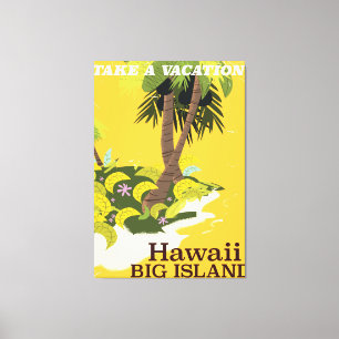 Hawaii Großinsel Vintager Urlaub Leinwanddruck