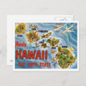 Hawaii-Grüße von US-Staaten Postkarte (Vorne/Hinten)