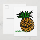 Hawaii-Halloween-Ananas-Alohaween Einladungspostkarte (Vorne/Hinten)