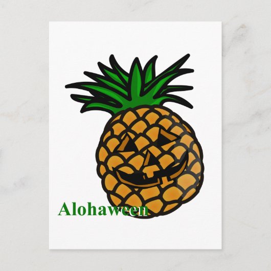 Hawaii-Halloween-Ananas-Alohaween Einladungspostkarte (Vorderseite)