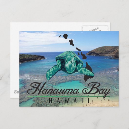 Hawaii Hanauma Bay Turtle - Honu Postkarte (Vorne/Hinten)