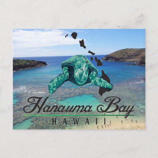 Hawaii Hanauma Bay Turtle - Honu Postkarte (Vorderseite)