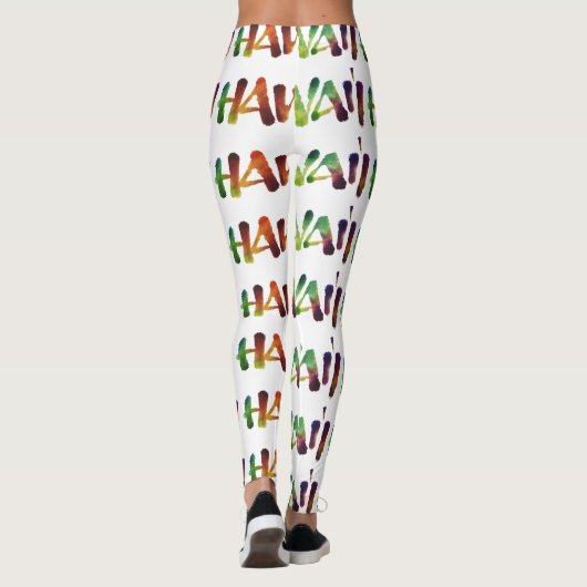 Hawai'i Handbeschriftungs-Kalligraphie tropisches Leggings (Rückseite)