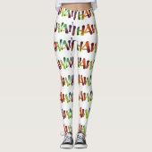 Hawai'i Handbeschriftungs-Kalligraphie tropisches Leggings (Vorderseite)