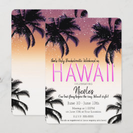 Hawaii Hawaiian Girls Weekend Junggeselinnen-Absch Einladung
