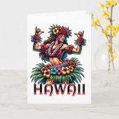 Hawaii | Hawaiian Hula Dancer | Sprichwort Hi Karte (Gelbe Blume)