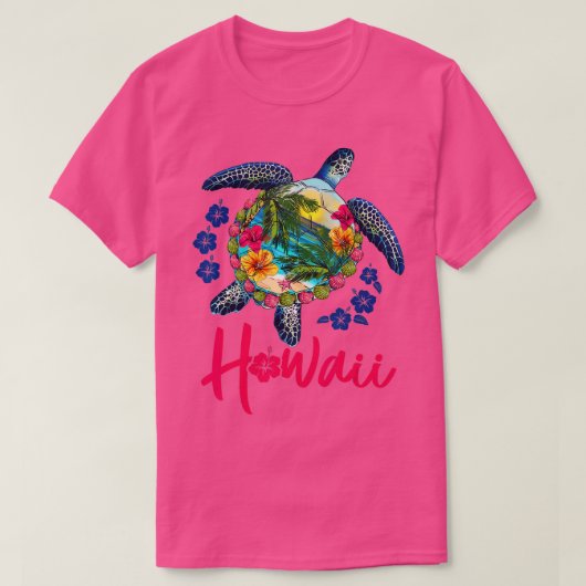 Hawaii Hawaiian Sea Turtle Hibisken Summer Vacati T-Shirt (Design vorne)