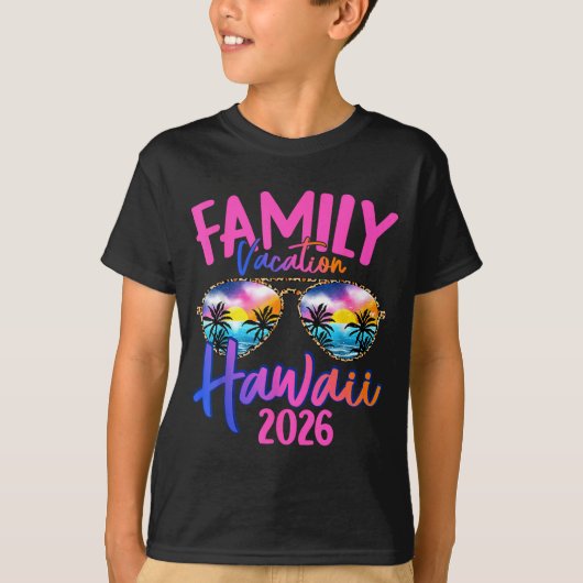 Hawaii Hawaiian Vacation 2026 Souvenir Matching Fa T-Shirt (Vorderseite)