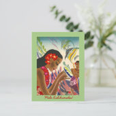 Hawaii hawaiischer tropischer mele kalikimaka feiertagspostkarte (Stehend Vorderseite)