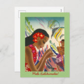 Hawaii hawaiischer tropischer mele kalikimaka feiertagspostkarte (Vorne/Hinten)
