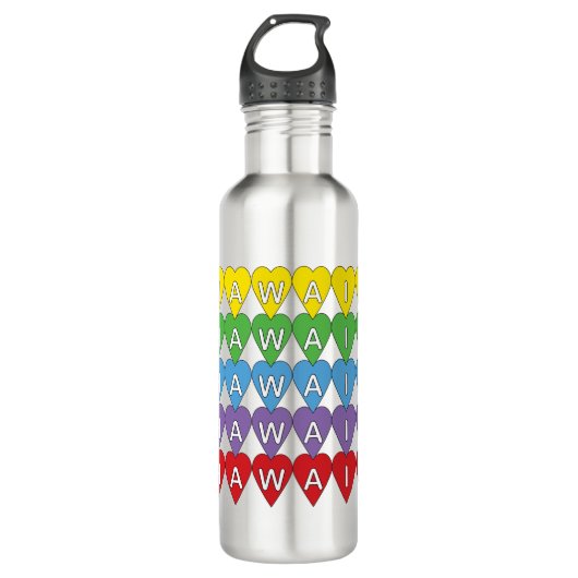 Hawaii Heart Pattern Rainbow Edelstahlflasche (Vorderseite)