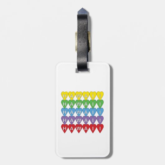 Hawaii Hearts Rainbow Gepäckanhänger (Rückseite vertikal)