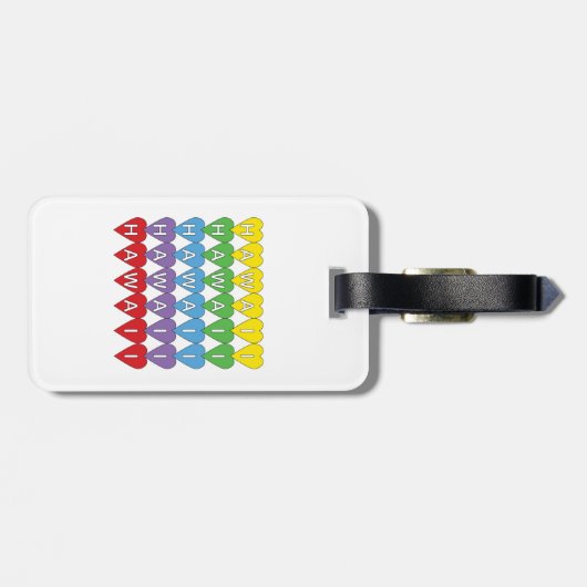 Hawaii Hearts Rainbow Gepäckanhänger (Rückseite horizontal)