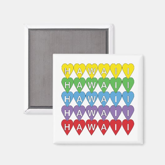 Hawaii Hearts Rainbow Magnet (Vorderseite/Rückseite)