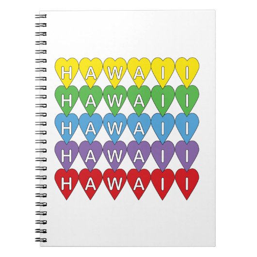 Hawaii Hearts Rainbow Notizblock (Vorderseite)