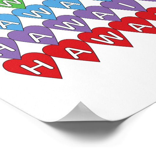 Hawaii Hearts Rainbow Poster (Ecke)