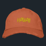 HAWAII hellgrün auf orangefarbenem Stil Bestickte Baseballkappe<br><div class="desc">HAWAII Light Green auf Orange bestickte Vintage Stilwolle bedrückt Hut. Das ist ein wunderbares Geschenk für alle, die Hawaii Liebe haben! Wenn Sie Ihren persönlichen Text bevorzugen, wählen Sie einfach den Knopf "Diese Vorlage personalisieren", um Ihre Auswahl an benutzerdefiniertem Text einzugeben. Die Stickerei kann auch an andere Farbeinstellungen angepasst werden,...</div>