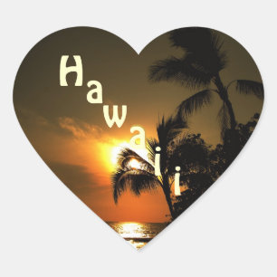 Hawaii-Herz Herz-Aufkleber