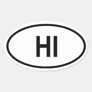 Hawaii "HI" Ovaler Aufkleber