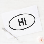 Hawaii "HI" Ovaler Aufkleber (Umschlag)