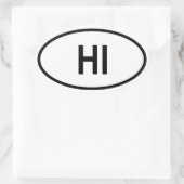 Hawaii "HI" Ovaler Aufkleber (Tasche)