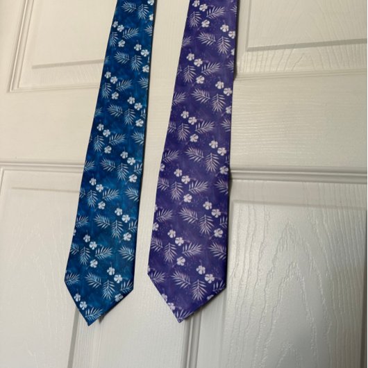 Hawaii Hibiskus Blume Tropical Palm Leaf Krawatte